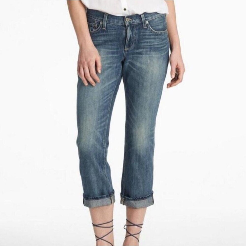 Lucky Brand Easy Rider Crop Jeans Size 12 Made In USA 98% Cotton